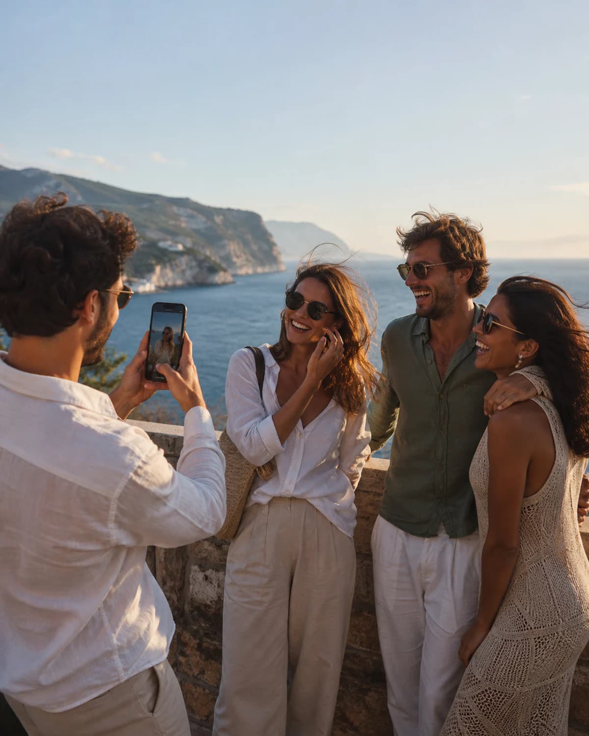 Friends traveling and capturing different perspectives along the way