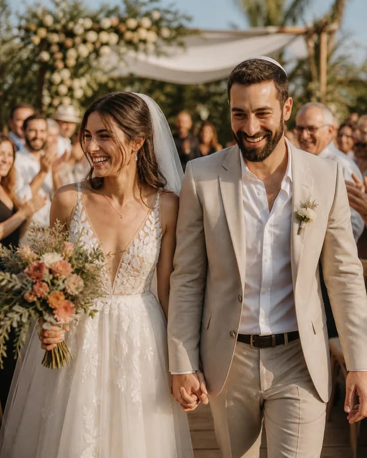 Newlyweds after their ceremony