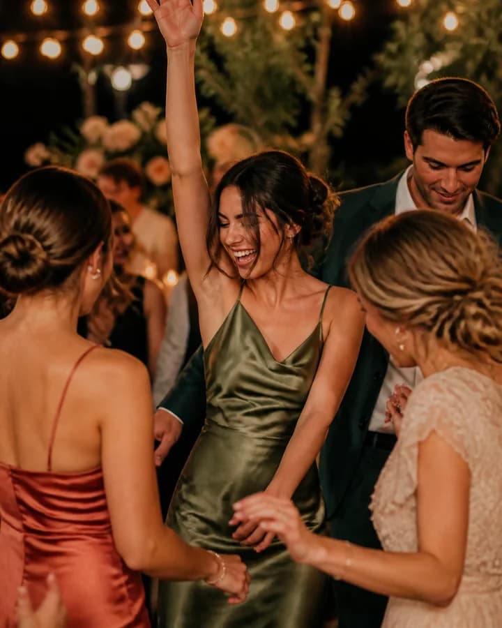 Guests dancing at a wedding